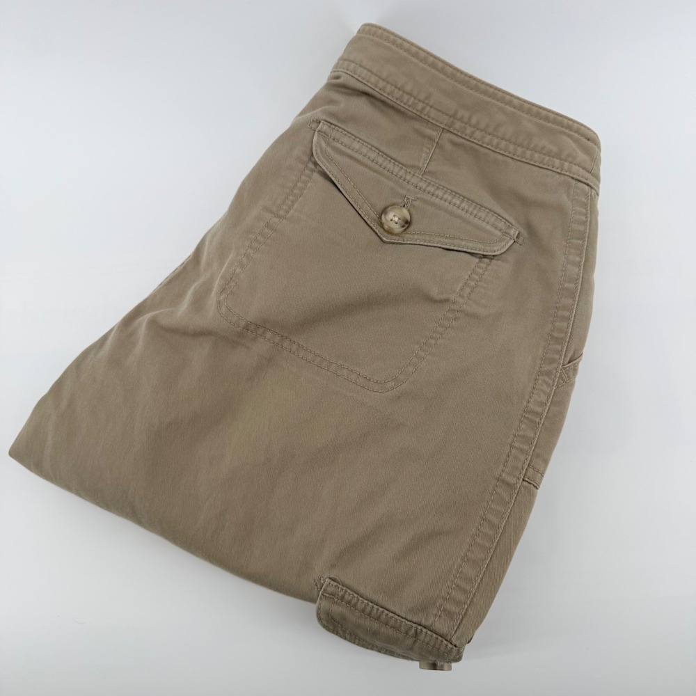 LL Bean Flannel Lined Cargo Pants Khaki Tan Outdoor‎ Gorpcore Women's 12 Regular
